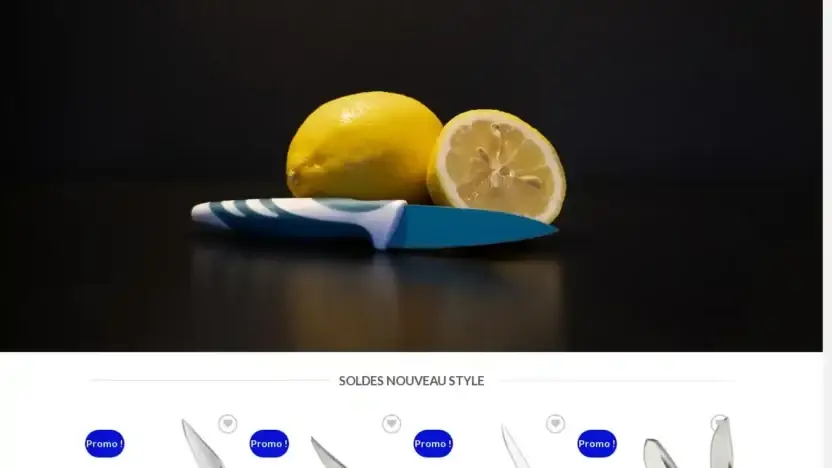 Screenshot of Non-Delivery scam website Couteauxoutils.com