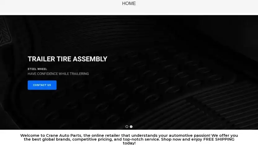 Screenshot of Non-Delivery scam website Craneautoparts.com