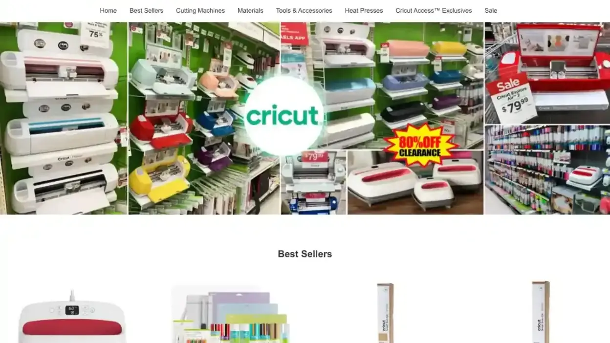 Screenshot of Non-Delivery scam website Cricutonlinesale.shop