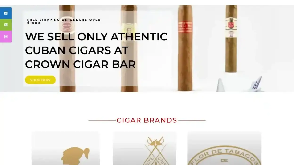 Screenshot of Non-Delivery scam website Crowncigarbar.com