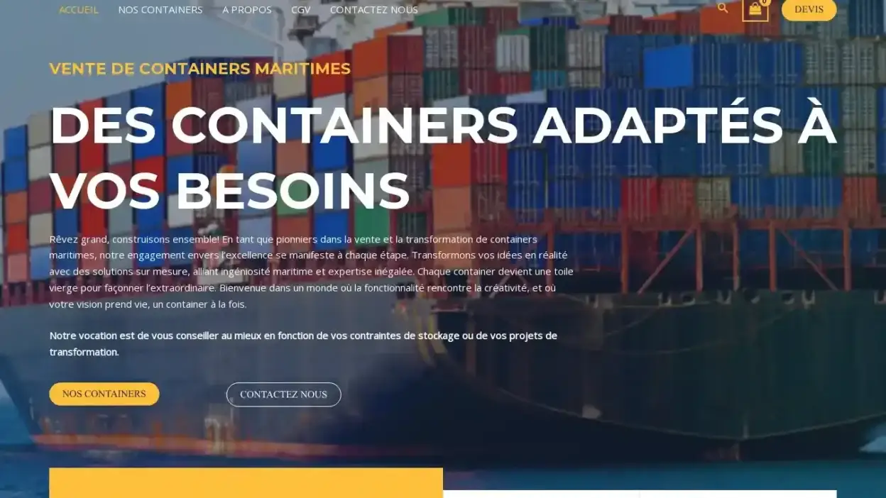 Screenshot of Container scam website Cub-container.com