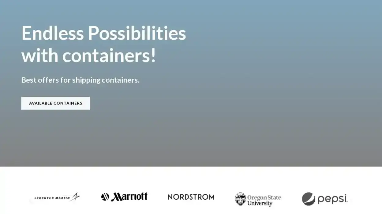 Screenshot of Container scam website Customcontainersliving.com