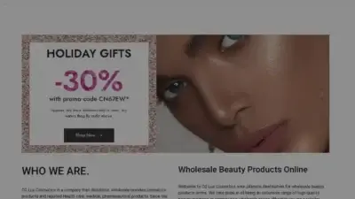 Screenshot of Non-Delivery scam website D2luxcosmetics.com
