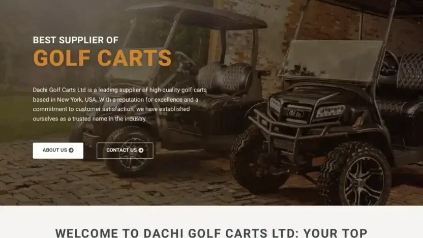 Screenshot of Automobile scam website Dachigolfcarts.com