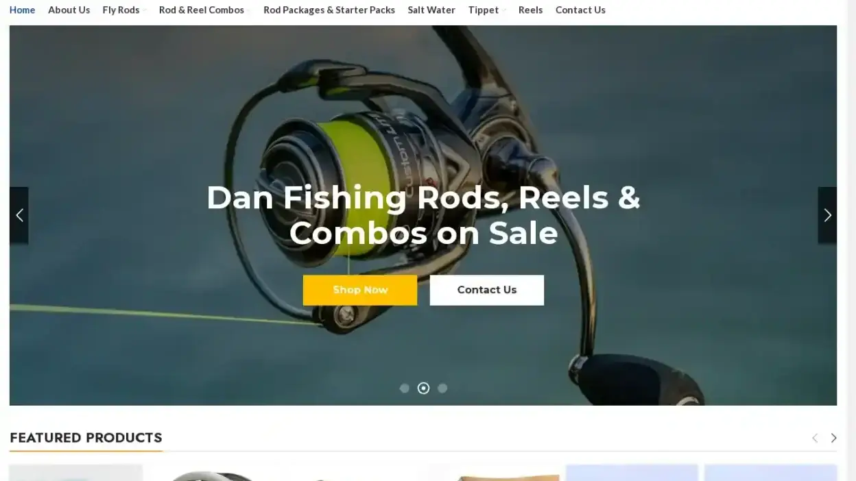 Screenshot of Non-Delivery scam website Danflyfishingtools.com