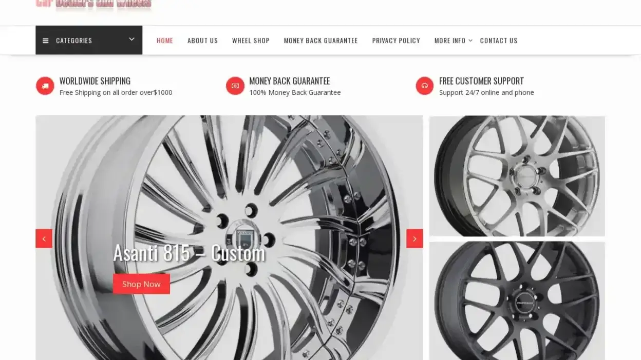 Screenshot of Automobile scam website Dealersnwheels.com