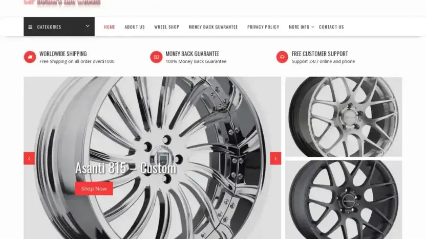 Screenshot of Automobile scam website Dealersnwheels.com