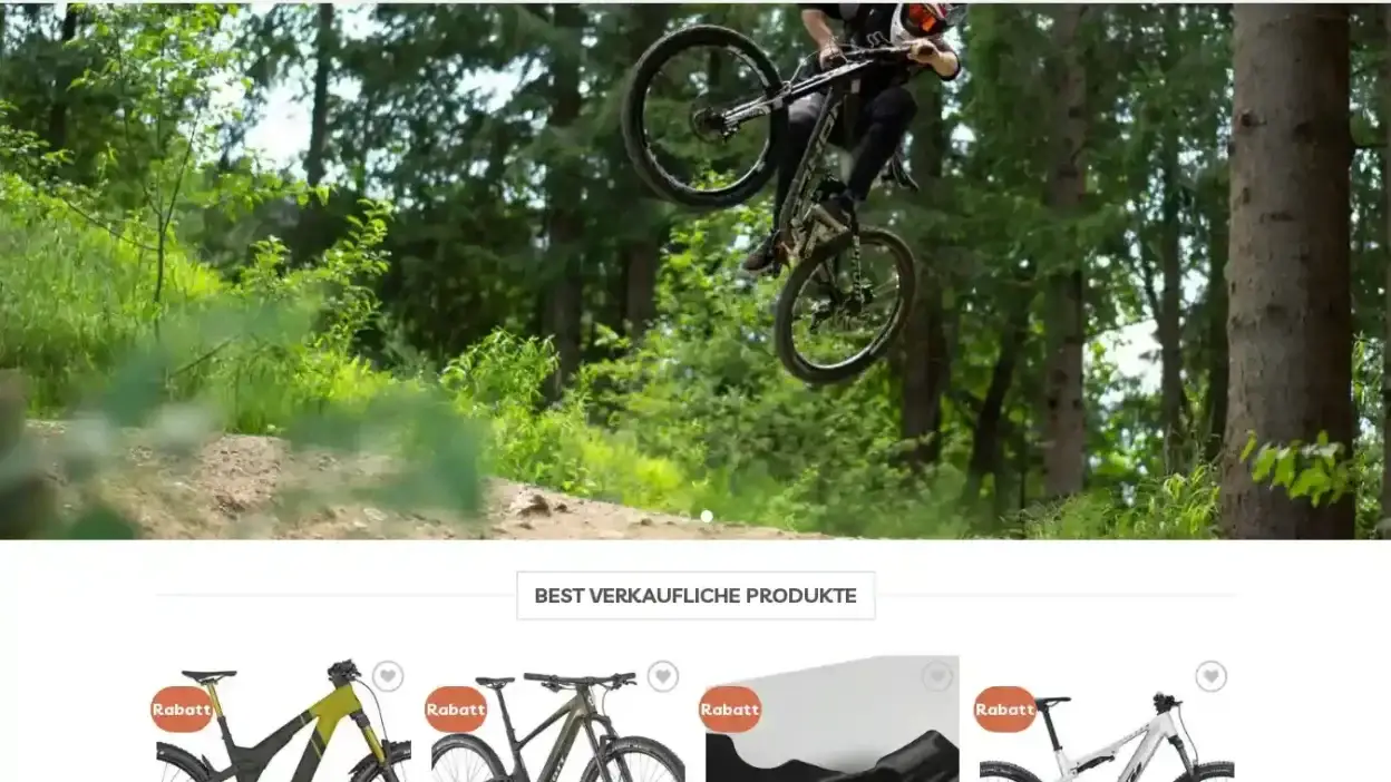 Screenshot of Sport scam website Defahrradkaufen.com