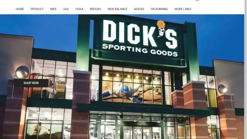 Screenshot of Non-Delivery scam website Dickssportinggooddf.shop