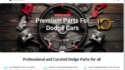 Screenshot of Automobile scam website Dodgesrtpartsdepot.com