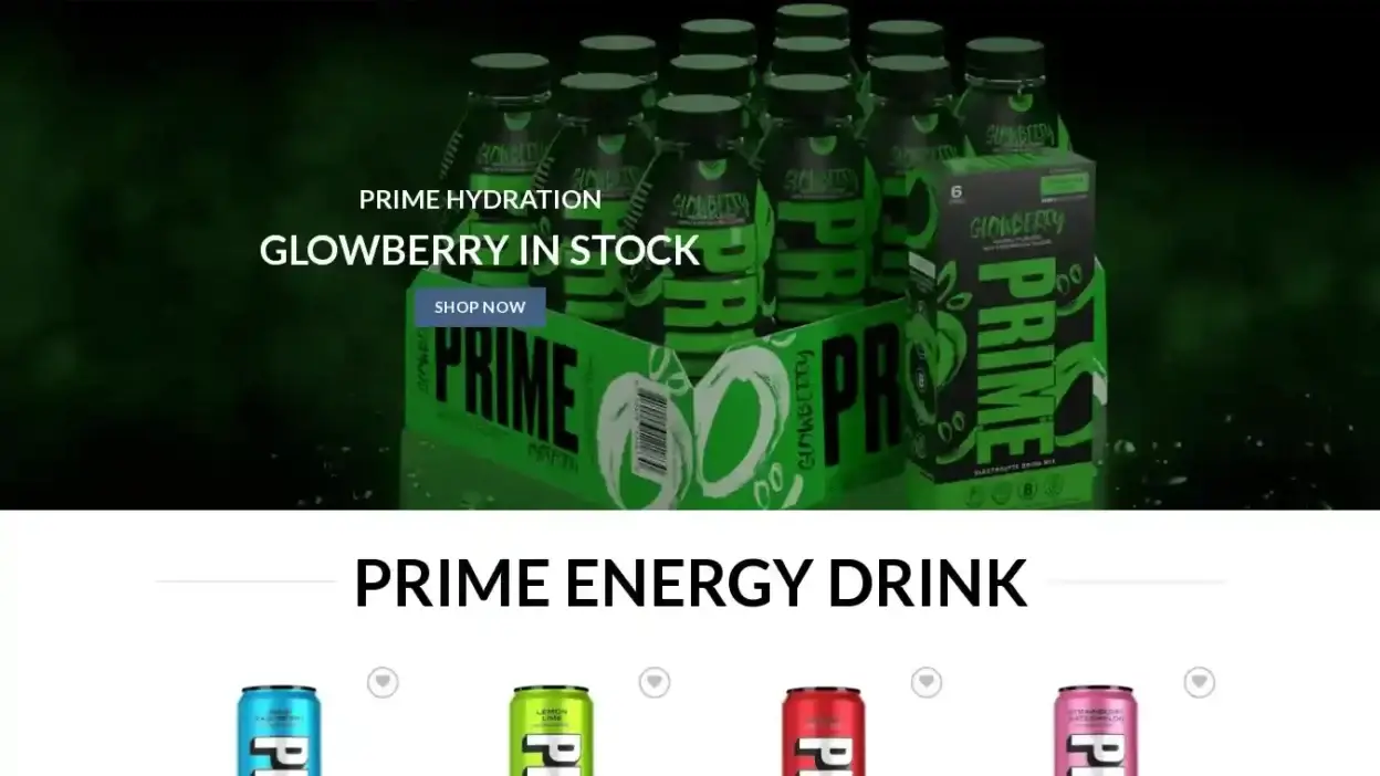 Screenshot of Commodity scam website Drinkprimestore.com