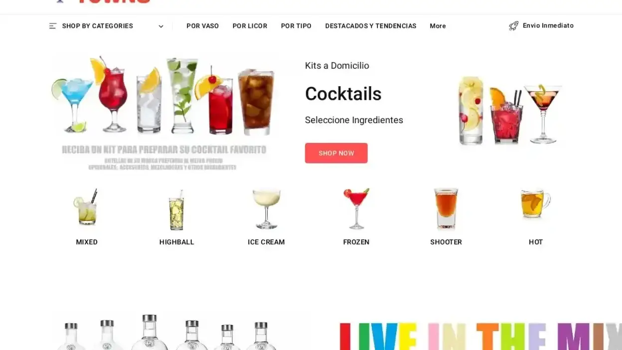 Screenshot of Non-Delivery scam website Drinktowns.com