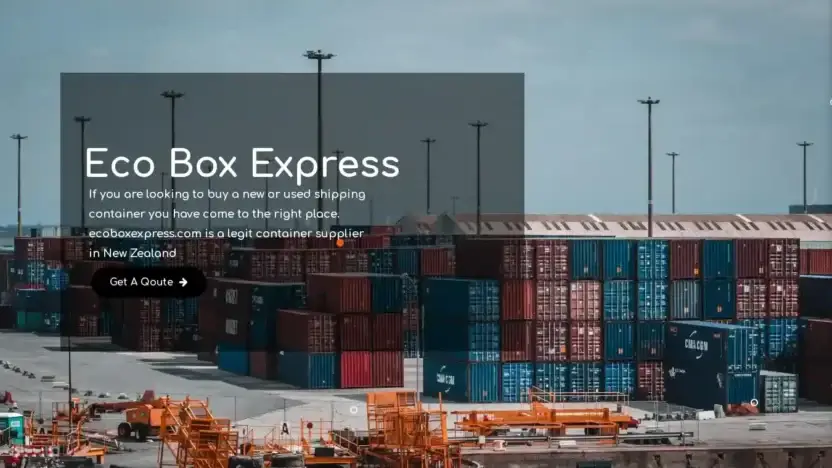 Screenshot of Container scam website Ecoboxexpress.com