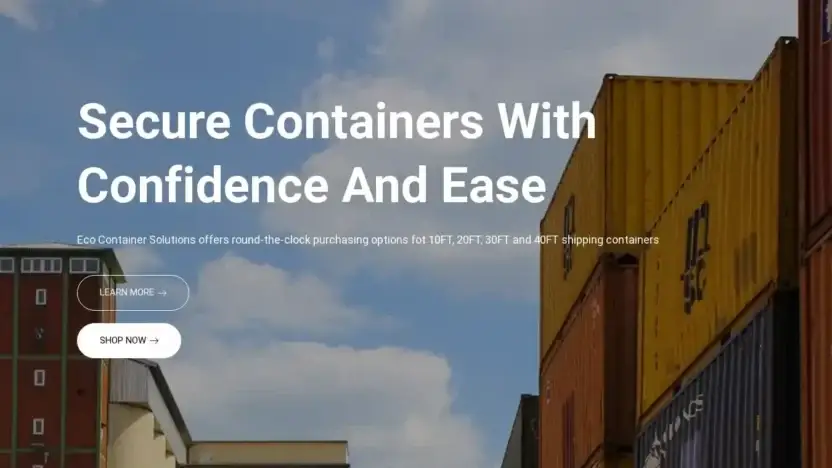 Screenshot of Container scam website Ecocontainersolutions.com