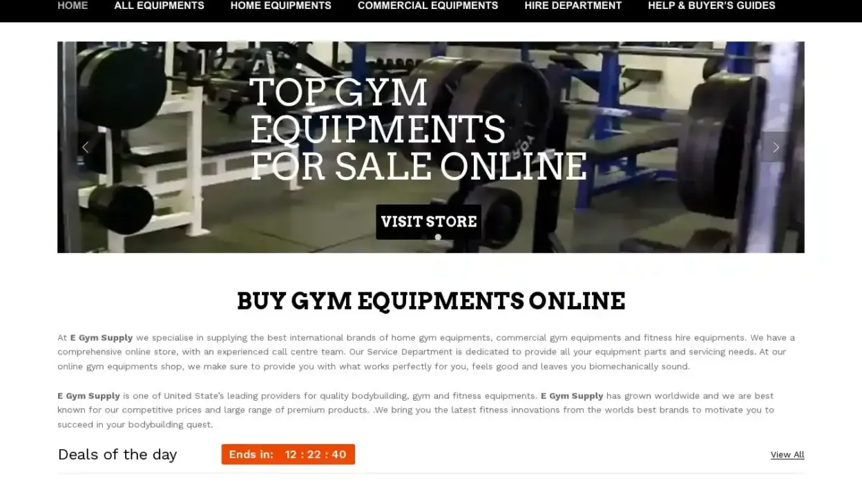 Screenshot of Sport scam website Egymsupply.com