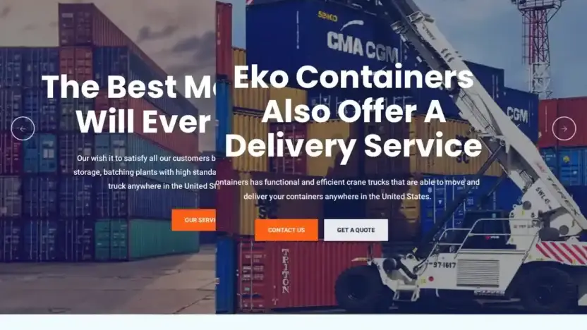 Screenshot of Container scam website Eko-containers.com