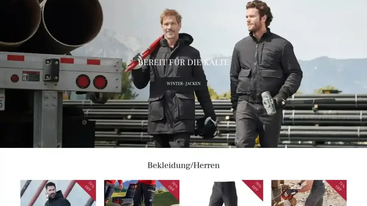 Screenshot of Non-Delivery scam website Engelbertstraussvip.com