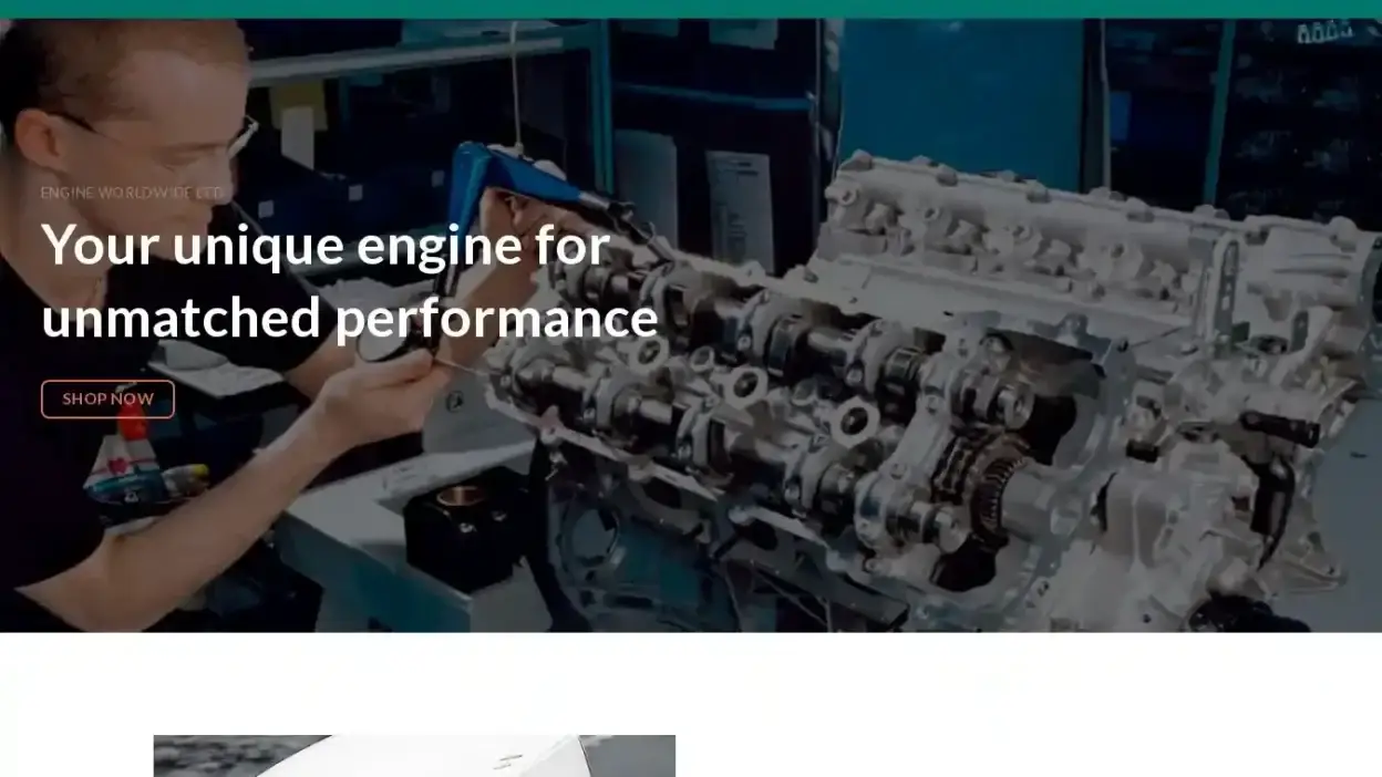 Screenshot of Automobile scam website Engineworldwideltd.com