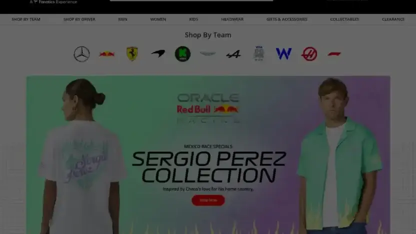 Screenshot of Non-Delivery scam website Eu-f1store4-formula1.shop