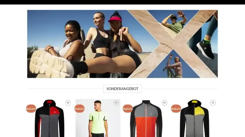 Screenshot of Fashion scam website Exklusiveoutdoor.com