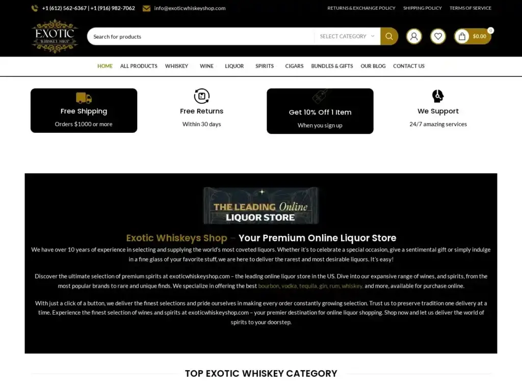 exoticwhiskeyshop-com Alternative Text