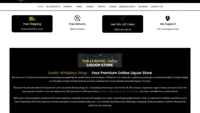 Screenshot of Whisky scam website Exoticwhiskeyshop.com