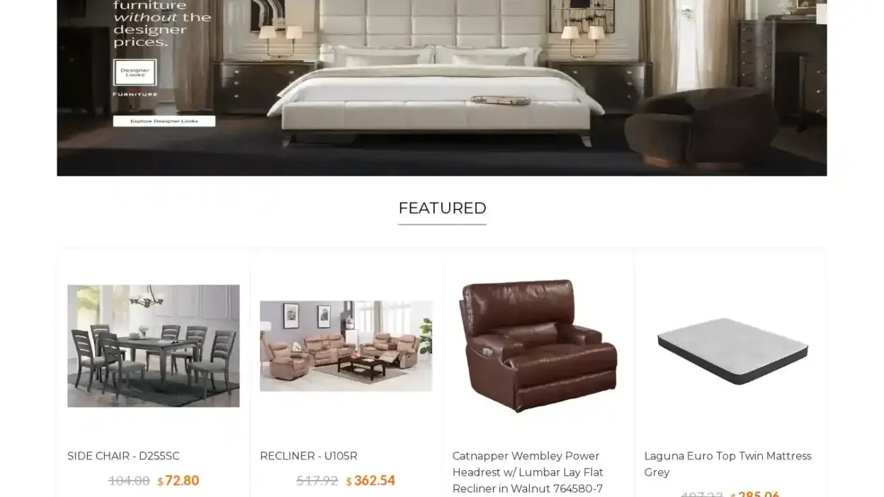 Screenshot of Non-Delivery scam website Factoryfurnitureout.shop