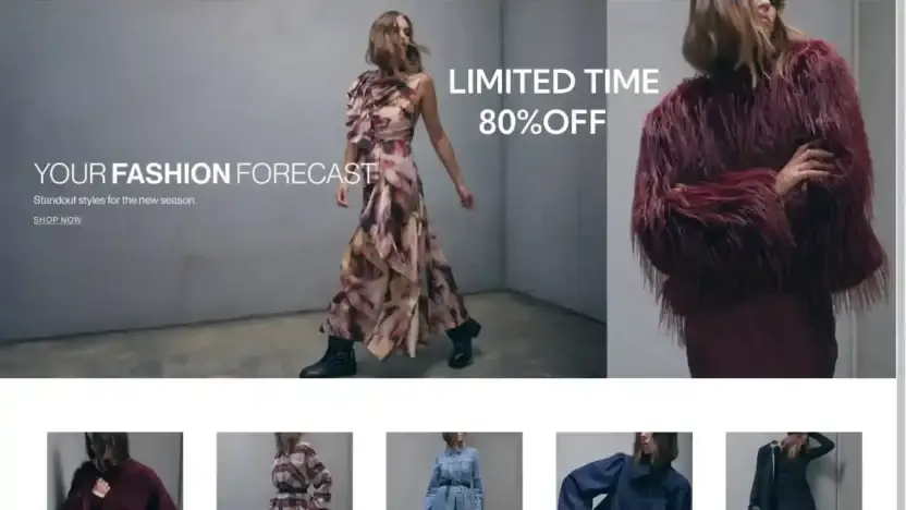 Screenshot of Non-Delivery scam website Fashionclothau.shop