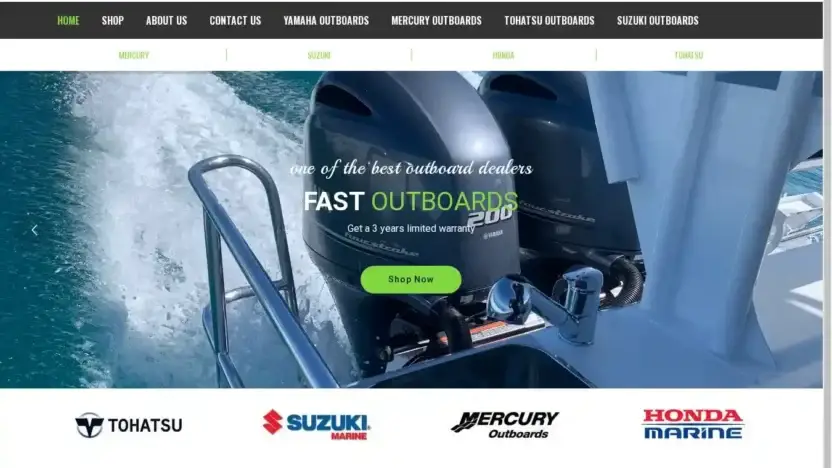 Screenshot of Automobile scam website Fastoutboardmotors.com
