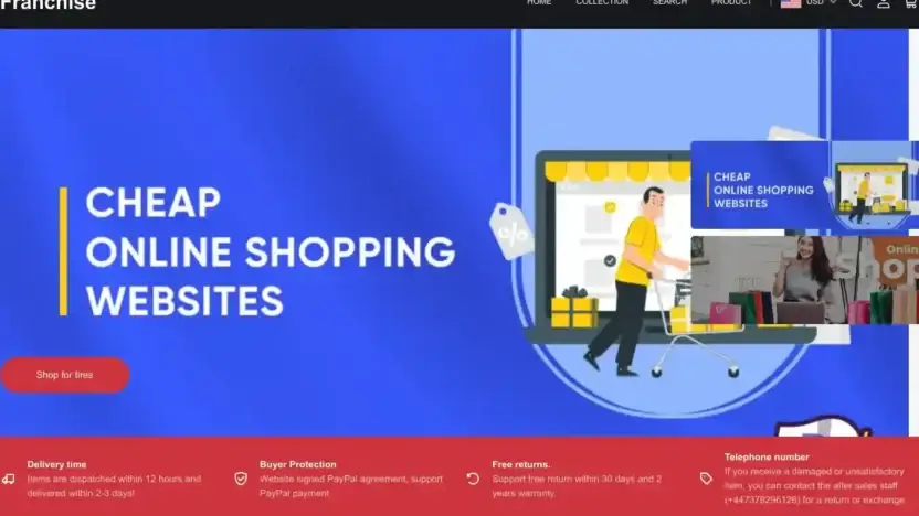 Screenshot of Non-Delivery scam website Finallmuk.shop