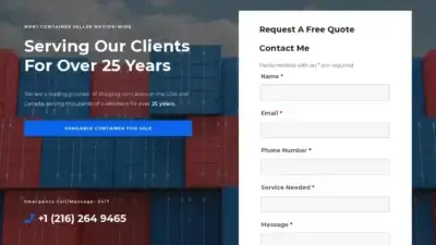 Screenshot of Container scam website Firstgradecontainers.com