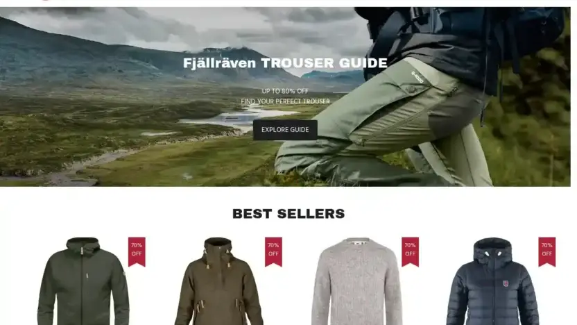Screenshot of Non-Delivery scam website Fjallraven-uk.com