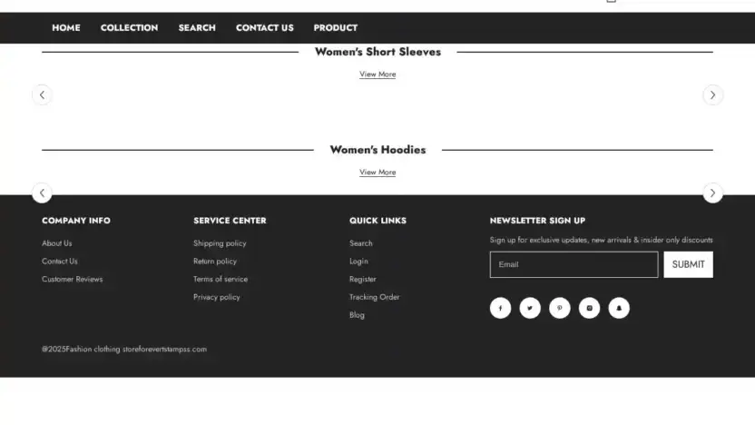 Screenshot of Non-Delivery scam website Forevertstampss.com