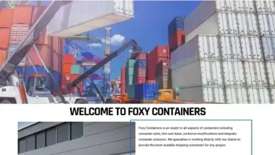 Screenshot of Non-Delivery scam website Foxycontainers.com