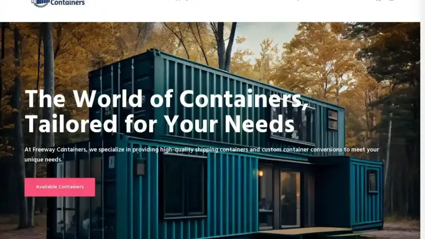 Screenshot of Container scam website Freewaycontainers.com