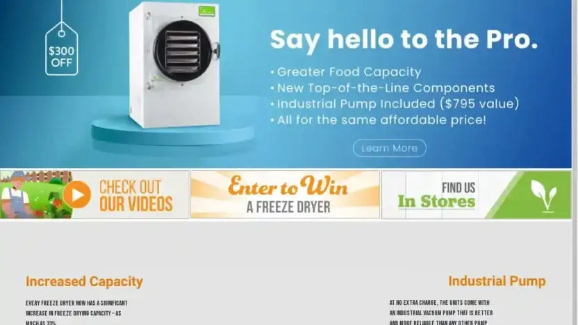 Screenshot of Non-Delivery scam website Freezedryercheap.com