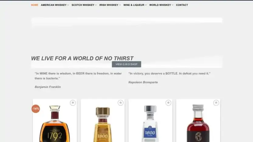 Screenshot of Whisky scam website Getwhiskeyonline.com