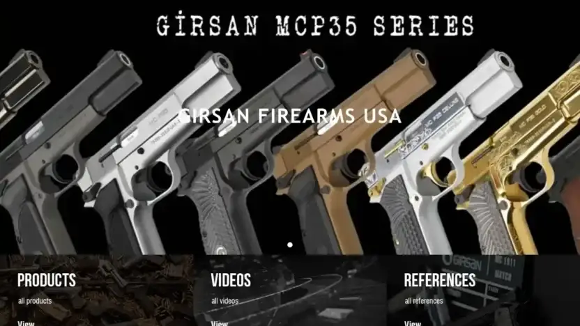 Screenshot of Sport scam website Girsanfirearmsusa.com