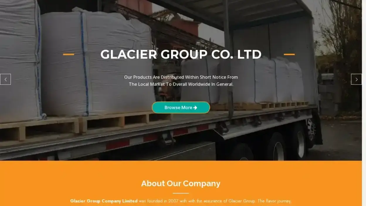 Screenshot of Non-Delivery scam website Glaciergroupcoltd.com