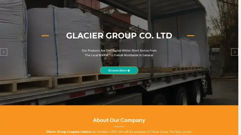 Screenshot of Non-Delivery scam website Glaciergroupcoltd.com