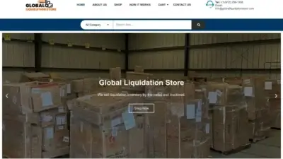 Screenshot of Liquidation scam website Globalliquidationstore.com