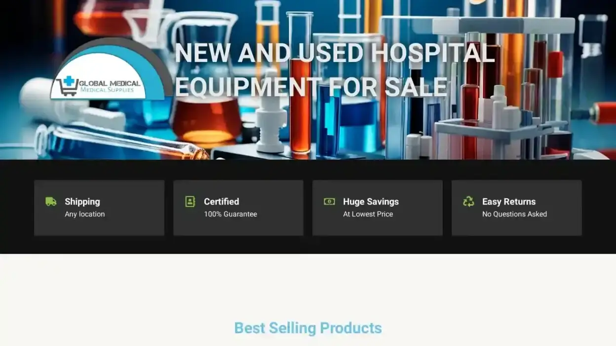 Screenshot of Non-Delivery scam website Globalmedicaltechsupplies.com