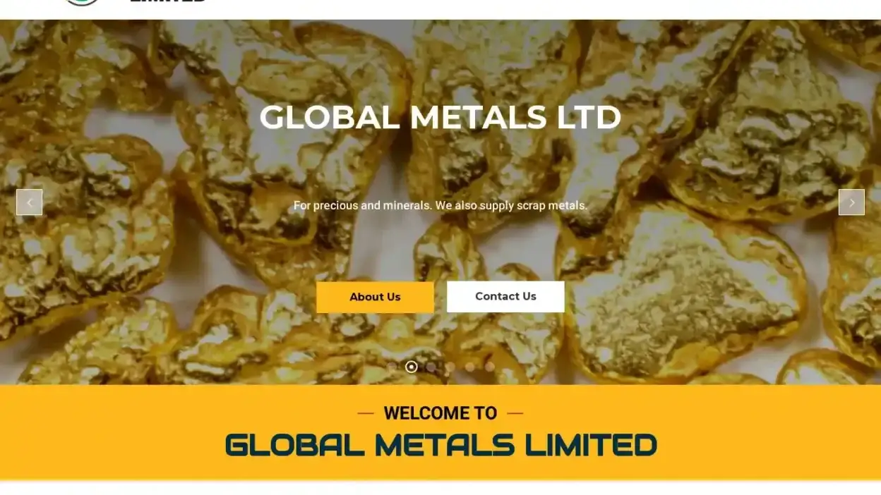 Screenshot of Non-Delivery scam website Globalmetalsltd.com