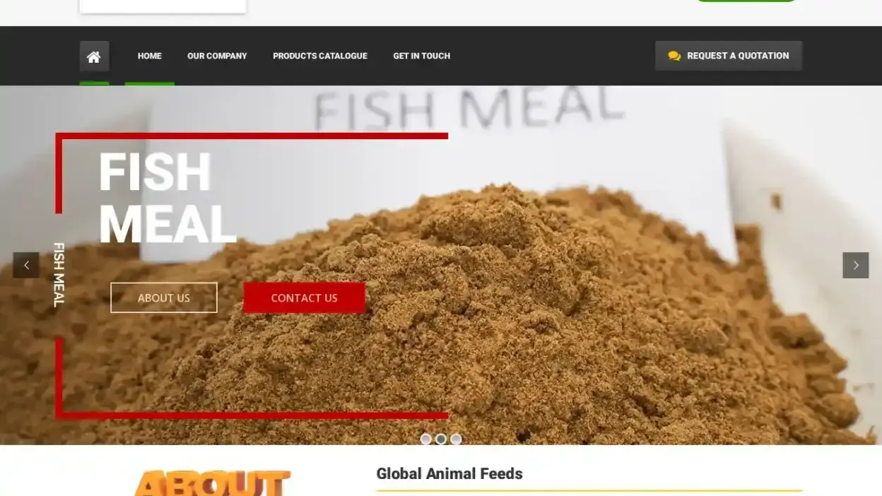 Screenshot of Non-Delivery scam website Globanimalfeeds.com