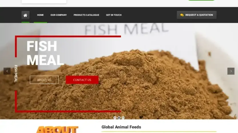 Screenshot of Non-Delivery scam website Globanimalfeeds.com