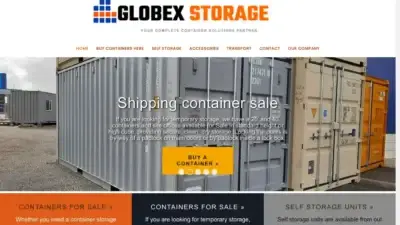 Screenshot of Container scam website Globexstorage.com