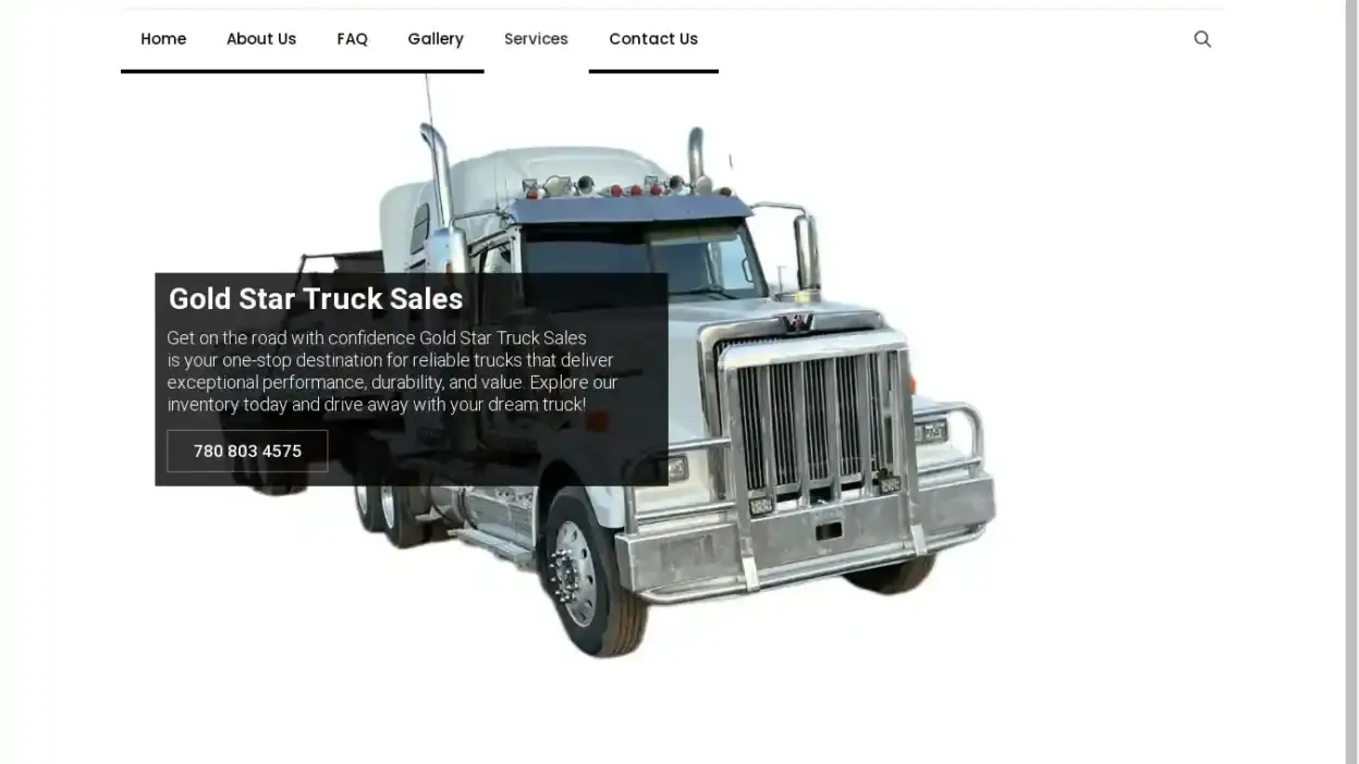 Screenshot of Automobile scam website Goldstartrucksale.com