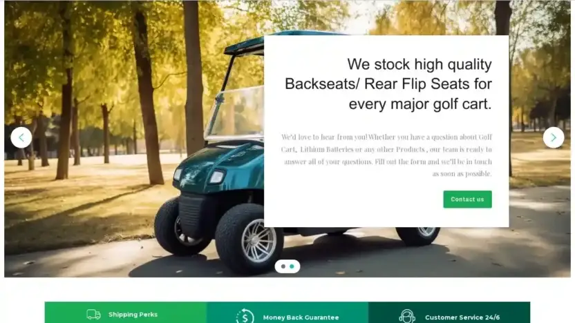 Screenshot of Non-Delivery scam website Golfcartsforsaleclub.com