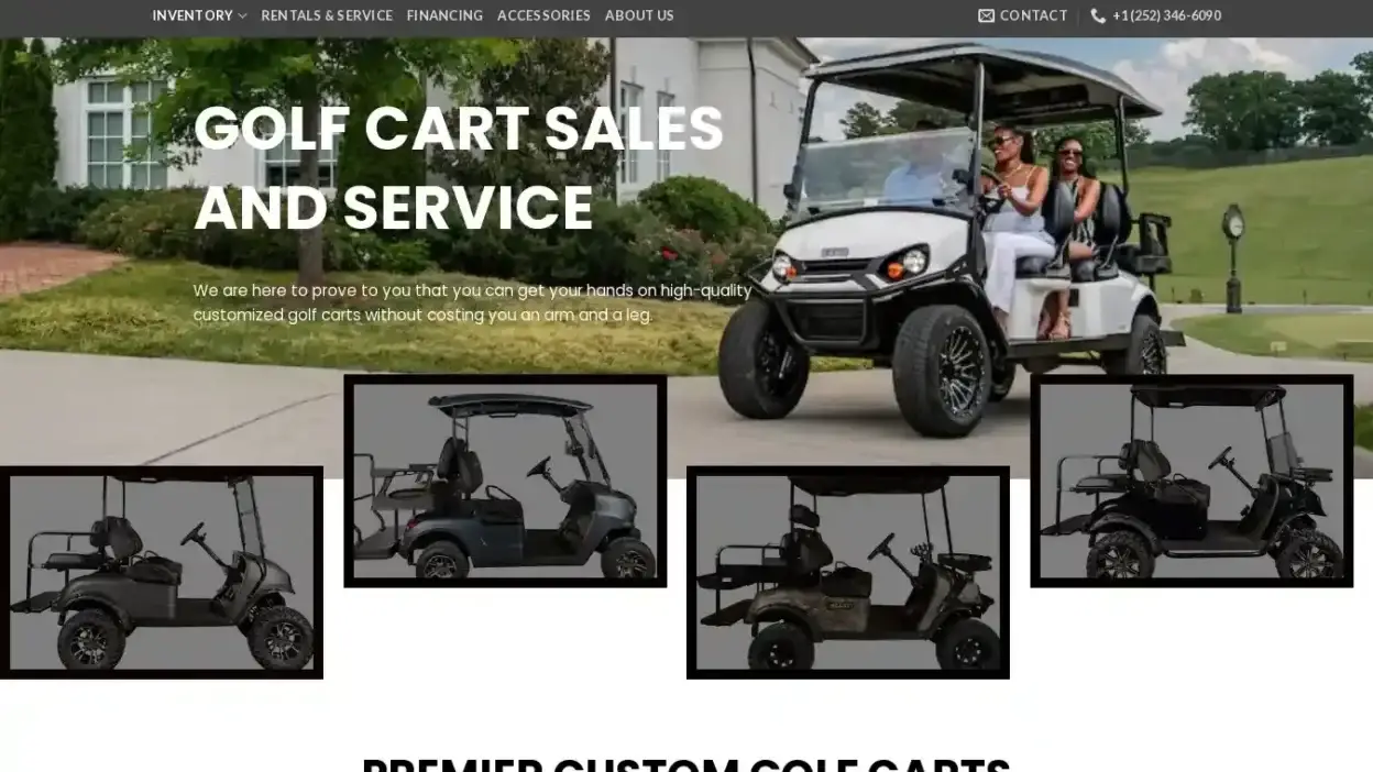 Screenshot of Non-Delivery scam website Golfsmartcarts.com