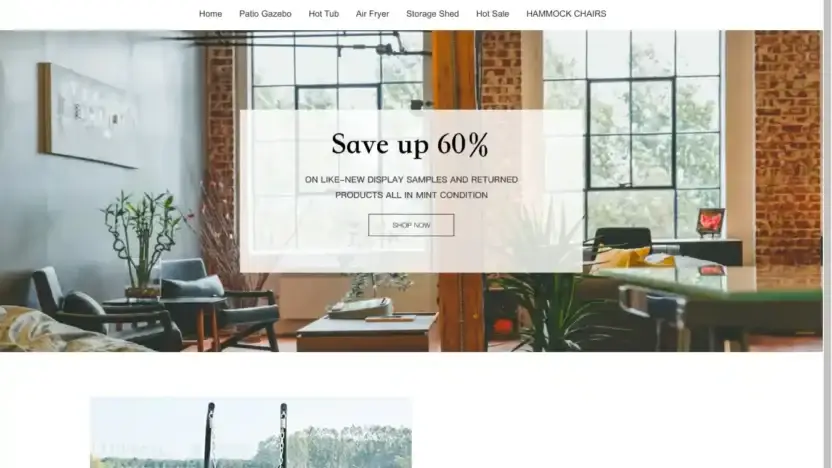 Screenshot of Non-Delivery scam website Govelighting.shop